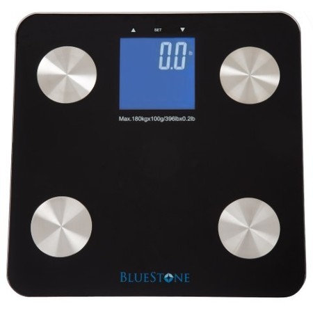 FLEMING SUPPLY Digital Bathroom Scale, Cordless Battery-Operated LCD Display for Health and Fitness, Black, Large 247466MCH